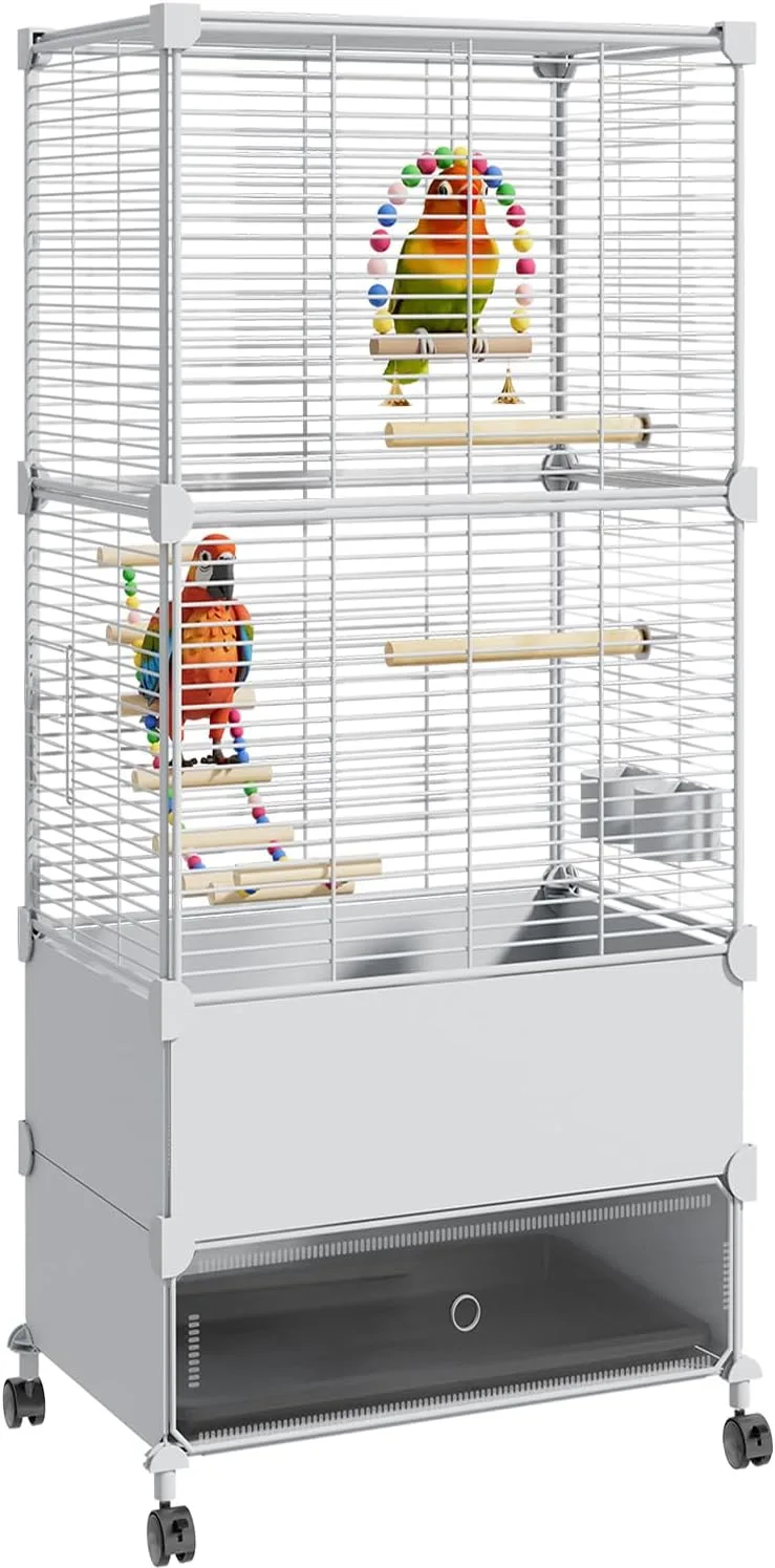 Parakeet Cage with Sliding Windows & Tray