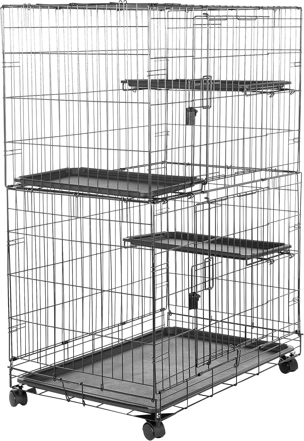 Tier Cat Cage with Wheels & Tray