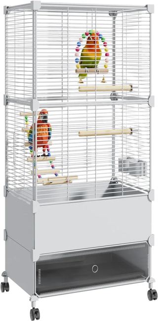 Parakeet Cage with Sliding Windows & Tray